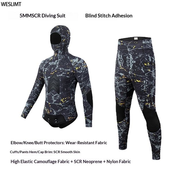 Aria Basics 5mm Diving CR Fishing Hunting Suit, Two-piece Thickened Rubber Wetsuit For Winter Swimming, Surfing, And Freediving_ecoleips.com