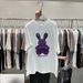 Women's Clothing Summer Brushed Short Sleeve T Shirt Women Mid Length Loose Large Edition Printed Rabbit Cartoon Top_ecoleips.com