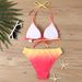 Women's Clothing Colorful Printed Triangle Bikini Plus Size Two Piece Swimsuit Simple Design Polyester Spring Autumn Summer Winter_ecoleips.com