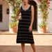 New Women's Summer Mid-Length Striped Knit Dress American Style Hot Selling Vest_ecoleips.com
