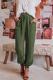 Suitable For All Seasons 2024 Spring Summer Women's Solid Color Rayon Comfortable Casual Fashion Drawstring Elastic Waist Harem Pants_ecoleips.com