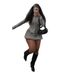New MZ88609 Slim Fit Shirt Stretch Denim Skirt Women's Set_ecoleips.com