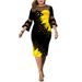 Plus Size Patchwork Maxi Dress – Digital Print Swing Dress With Bell Sleeves – Curve-Hugging Fit For Streetwear Queens (6 Artistic Colors)_ecoleips.com