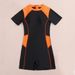 European And American New One Piece Swimsuit Sports Style Women's Swimsuit Color Matching Surfing Suit Diving Suit Swimsuit_ecoleips.com