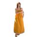 Bohemian Yellow Strap For Women Summer Dali Yunnan Travel Vacation Dopamine Beach Long Dress_ecoleips.com