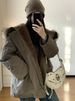 girl 2025 New Winter Workwear Loose Thickened Cotton Jacket For Women, Petite Style With Fur Collar Parka Coat_ecoleips.com