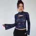 2025 Winter New Fashion Sexy Lace Patchwork Hollow Design Slim Fit Top Wholesale For Women_ecoleips.com