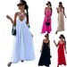Women's Clothing Solid Color Jacquard Sling Deep V Sexy Loose Long Skirt_ecoleips.com