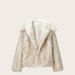 Faux Fur Cropped Coat -Inspired Streetwear Jacket With Contrast Trim (S/M/L)_ecoleips.com