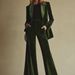 Elegant Velvet Blazer & Pants Set - Slim Fit Office Suit For Women, Professional Two-Piece Outfit (Green, Xs-Xxl, Polyester)_ecoleips.com