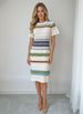 Bohemian Ethnic Style Short Sleeve Knitted Dress Hot Selling Spring Summer New Arrival Women's Clothing_ecoleips.com