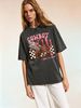 Women's Denim T-shirt, Loose Fit, Made Of High-quality Fabric, Suitable For Everyday Casual Wear, With A Retro Western Style And Modern Street Style._ecoleips.com