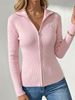Loose Collar Knit Top, Skin-friendly Long Sleeve Tee_ecoleips.com