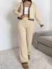 Loose V Neck Knit Cardigan Suit, Soft Skin-friendly Outfit_ecoleips.com