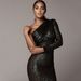 Verve 2025 Off-Shoulder Asymmetrical Neck Strapless Evening Gown Fashion Sequin Nightclub Sexy Women's Dress_ecoleips.com