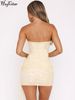 Hugcitar Sequined Strapless Heart Shape Hole Sexy Zipper Patchwork Mesh Mini Dress Summer Elegant Cute Outfits Birthday Party_ecoleips.com