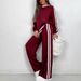 Women's Clothing Women's Striped Pant Sets Autumn/Winter Fashion Casual Long Sleeve Round Neck For Formal & Casual For Women_ecoleips.com