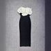 High End Women's Floral Print Dress off Shoulder Slim Fit Bandage Foreign Trade Quality_ecoleips.com