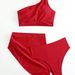 Women's Clothing Swimsuit Split Bikini Solid Color One Shoulder Swimsuit Female Piece Set_ecoleips.com