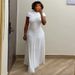 Women's Clothing Elegant Round Neck Pleated Slim Fit Long Dress For Women European And American Style African Print Spring_ecoleips.com