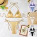INS European American Retro Sexy Hot Girl Strapless Three-piece Bikini, Flattering Skin Tone, Suitable Beach Photos And_ecoleips.com
