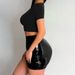 Voya Women's Sexy Round Neck T-shirt With Hollow Solid Color Pullover, Short Sleeved Slim Fit Short Top For Women_ecoleips.com