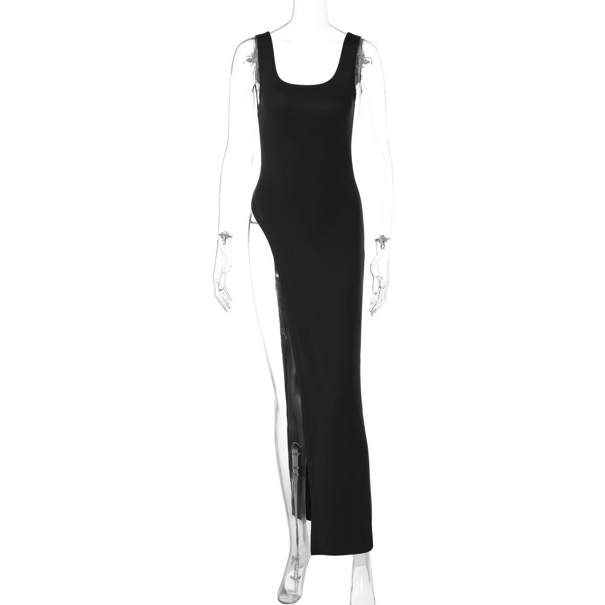 Cross-Border Women's 2025 Summer New Fashion Street Style Personality Slim Fit Split Strap Dress Wholesale_ecoleips.com