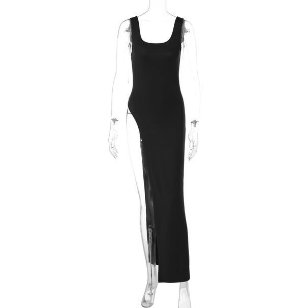 Cross-Border Women's 2025 Summer New Fashion Street Style Personality Slim Fit Split Strap Dress Wholesale_ecoleips.com