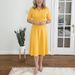 Elegant Women's Slim Fit Round Neck Dress Short Sleeve Spring Summer Solid Color_ecoleips.com