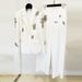 Women's clothing fashion new heavy beaded diamond one-button suit jacket wide-leg pants suit two pieces_ecoleips.com