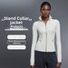 Women's Windproof Stand Up Collar Yoga Jacket Slimming Cardigan Top Tight Fitting Sports Fitness Coat For Running_ecoleips.com