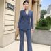 Elegant Women's Professional Suit Set Slim Fit Blazer And Trousers for Office And Formal Occasions White Black Regular Petite plus Sizes_ecoleips.com