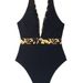 Women's Clothing European American Style Solid Color Deep V Neck Wide Strap Backless Bodycon Bikini Women's Fashionable Swimwear_ecoleips.com