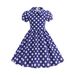 Amazon Cross Regional Export Children's Polka Dot Dress Short Sleeved Peter Pan Collar Cotton Girls Summer Skirt 8863_ecoleips.com