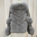 Women's Clothing fox fur quilted casual style fur coat loose high quality_ecoleips.com