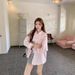 Embroidered Pink Striped Shirt Women's Korean POLO Collar New Thin Loose Sunscreen Shirt Long-sleeved Casual Shirt_ecoleips.com