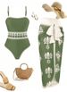 Aria Basics 2026 New European And American Sexy One-Piece Swimsuit Sunscreen Skirt Three-Piece Beach Bikini Women's Swimwear_ecoleips.com