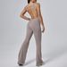 Women's Clothing Tight Yoga Nude Women Peach Sports Fitness Clothes Hip Lifting One Piece Yoga Clothes Flared Pants_ecoleips.com