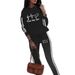 Women's European American Style Autumn Winter Casual Vacation Hooded Printed Long Sleeved Two Piece Set_ecoleips.com