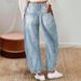 Women's Clothing Retro Banana Pants Loose Machete Trousers Wide Leg Pants Mid Waist Straight Jeans For Women_ecoleips.com