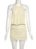 Weird Puss Mesh Patchwork Mini Dress Women Lace-Up Halter Sexy Backless Pearl Tassel Midnight Club Party Ruched Elegant Outfits_ecoleips.com