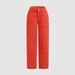Women's Loose Fit High Waisted Stretch Jeans In Vibrant Orange-Red For Casual Street Style Versatile Styling Potential_ecoleips.com