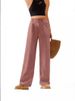 Women's High Waist Wide Leg Pants - Pure Color Casual Loose Trousers With Elastic Waistband, Streetwear Comfort Fit_ecoleips.com