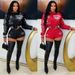 Women's Clothing Women's Embroidered PU Leather Baseball Jacket And Shorts Set Sexy Style Two-Piece Clothing Elastic_ecoleips.com