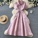 Elegant Short Sleeved Collared Dress For Women Korean Style Slimming A-Line Skirt Suitable For Commuting And Formal Wear_ecoleips.com