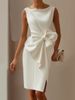 2026 Cross-Border European And American Women's Fashion Independent Station Bow Decoration Short Tank Dress_ecoleips.com