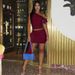 2025 Summer New Fashion Women's Clothing Fashionable Asymmetrical Neck Tie Top Slim Fit Ruched Skirt Set Wholesale_ecoleips.com