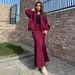 Women's Slim Fit Two Piece Set Autumn Casual Solid Color Sweatshirt Cardigan With Fishtail Bodycon Skirt_ecoleips.com
