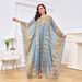 MT041 Moroccan Muslim Kaftan Embroidered Sequin Evening Two-Piece Set Dress_ecoleips.com