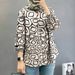 Modest Floral Print Muslim Blouse – 3D Embroidery Bubble Sleeve Top (S-5XL) – Breathable Polyester_ecoleips.com